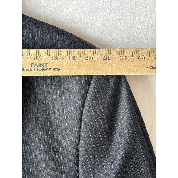 Lauren Ralph Lauren‎ Blazer Mens 48R Gray Blue Striped Wool Sport Coat 2 Button - Picture 12 of 14